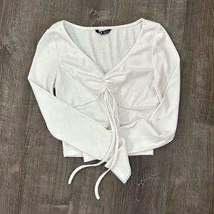V neck crop long sleeve